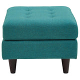 Empress Upholstered Fabric Ottoman Teal EEI-1667-TEA