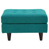 Empress Upholstered Fabric Ottoman Teal EEI-1667-TEA