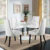 Noblesse Dining Chair Vinyl Set of 4 White EEI-1678-WHI