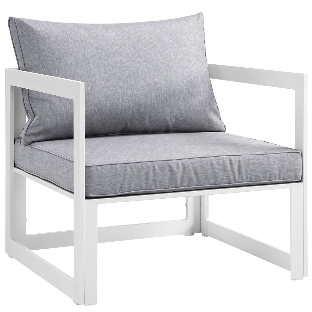 Fortuna 10 Piece Outdoor Patio Sectional Sofa Set White Gray EEI-1720-WHI-GRY-SET