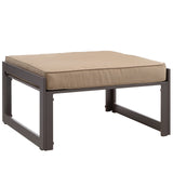 Fortuna 6 Piece Outdoor Patio Sectional Sofa Set Brown Mocha EEI-1723-BRN-MOC-SET