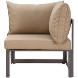 Fortuna 8 Piece Outdoor Patio Sectional Sofa Set Brown EEI-1725-BRN-MOC-SET