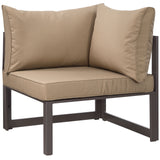 Fortuna 8 Piece Outdoor Patio Sectional Sofa Set Brown Mocha EEI-1728-BRN-MOC-SET