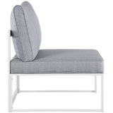 Fortuna 8 Piece Outdoor Patio Sectional Sofa Set White Gray EEI-1728-WHI-GRY-SET