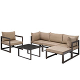 Fortuna 6 Piece Outdoor Patio Sectional Sofa Set