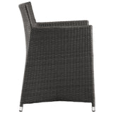 Junction Armchair Outdoor Patio Wicker Set of 2 Brown White EEI-1738-BRN-WHI-SET