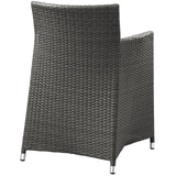 Junction Armchair Outdoor Patio Wicker Set of 2 Brown White EEI-1738-BRN-WHI-SET