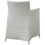 Junction Armchair Outdoor Patio Wicker Set of 2 Gray White EEI-1738-GRY-WHI-SET