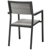 Maine Dining Armchair Outdoor Patio Set of 2 Brown Gray EEI-1739-BRN-GRY-SET