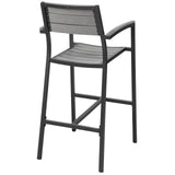 Maine Bar Stool Outdoor Patio Set of 2 Brown Gray EEI-1740-BRN-GRY-SET