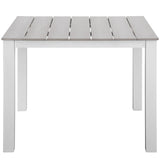 Maine 3 Piece Outdoor Patio Dining Set White Light Gray EEI-1743-WHI-LGR-SET