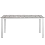 Junction 5 Piece Outdoor Patio Dining Set Gray White EEI-1746-GRY-WHI-SET