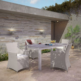 Junction 5 Piece Outdoor Patio Dining Set Gray White EEI-1746-GRY-WHI-SET