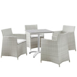 Junction 5 Piece Outdoor Patio Dining Set Gray White EEI-1760-GRY-WHI-SET