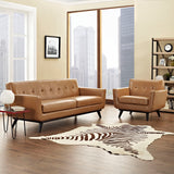 Engage 2 Piece Leather Living Room Set Tan EEI-1766-TAN-SET