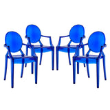 Casper Dining Armchairs Set of 4 Blue EEI-1769-BLU