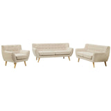 Remark 3 Piece Living Room Set Beige EEI-1782-BEI-SET