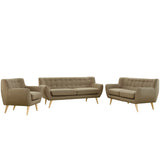 Remark 3 Piece Living Room Set Brown EEI-1782-BRN-SET