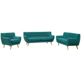 Remark 3 Piece Living Room Set Teal EEI-1782-TEA-SET