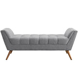 Response Medium Upholstered Fabric Bench Expectation Gray EEI-1789-GRY