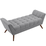 Response Medium Upholstered Fabric Bench Expectation Gray EEI-1789-GRY