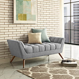 Response Medium Upholstered Fabric Bench Expectation Gray EEI-1789-GRY