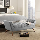 Response Medium Upholstered Fabric Bench Expectation Gray EEI-1789-GRY