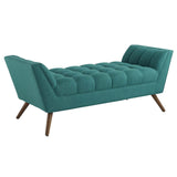 Response Medium Upholstered Fabric Bench Teal EEI-1789-TEA