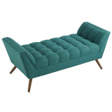 Response Medium Upholstered Fabric Bench Teal EEI-1789-TEA