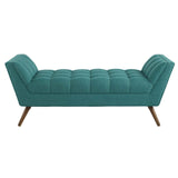 Response Medium Upholstered Fabric Bench Teal EEI-1789-TEA