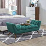 Response Medium Upholstered Fabric Bench Teal EEI-1789-TEA