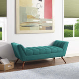 Response Medium Upholstered Fabric Bench Teal EEI-1789-TEA