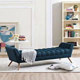 Response Upholstered Fabric Bench Azure EEI-1790-AZU