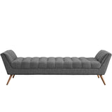 Response Upholstered Fabric Bench Gray EEI-1790-DOR