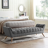 Response Upholstered Fabric Bench Gray EEI-1790-DOR