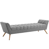 Response Upholstered Fabric Bench Expectation Gray EEI-1790-GRY