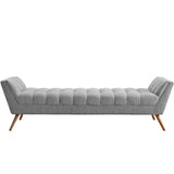 Response Upholstered Fabric Bench Expectation Gray EEI-1790-GRY