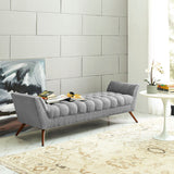 Response Upholstered Fabric Bench Expectation Gray EEI-1790-GRY