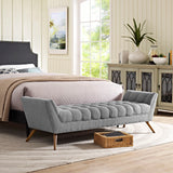 Response Upholstered Fabric Bench Expectation Gray EEI-1790-GRY