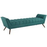 Response Upholstered Fabric Bench Teal EEI-1790-TEA