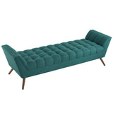 Response Upholstered Fabric Bench Teal EEI-1790-TEA