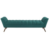 Response Upholstered Fabric Bench Teal EEI-1790-TEA