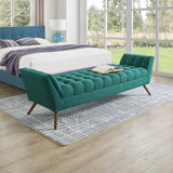 Response Upholstered Fabric Bench Teal EEI-1790-TEA