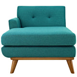 Engage Left-Facing Upholstered Fabric Chaise Teal EEI-1793-TEA