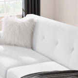 Engage Left-Arm Upholstered Fabric Loveseat White EEI-1795-WHI