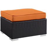 Convene 5 Piece Outdoor Patio Sectional Set Espresso Orange EEI-1809-EXP-ORA-SET