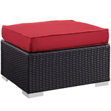 Convene 5 Piece Outdoor Patio Sectional Set Espresso Red EEI-1809-EXP-RED-SET