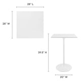 Modway Furniture Lippa 28" Square Wood Top Bar Table Default Title EEI-1826-WHI
