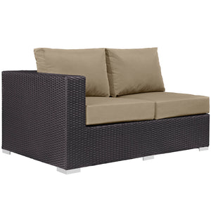 Modway Furniture Convene Outdoor Patio Left Arm Loveseat 0423 Espresso Mocha EEI-1842-EXP-MOC