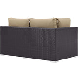 Modway Furniture Convene Outdoor Patio Left Arm Loveseat 0423 Espresso Mocha EEI-1842-EXP-MOC